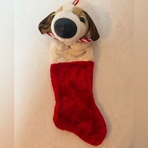 Red and White Dog Christmas Stocking